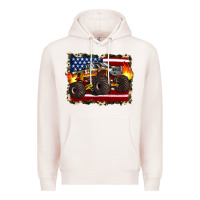 Pale Pink american flag monster truck Premium Hoodie - Artiststas