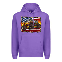 Purple american flag monster truck Premium Hoodie - Artiststas