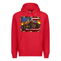 Red american flag monster truck Premium Hoodie - Artiststas