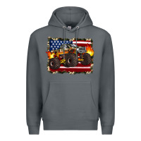 Rock american flag monster truck Premium Hoodie - Artiststas