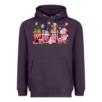 Plum pink christmas coffee cups Heavyweight Hoodie - Zillion Design Studio
