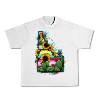 Lunar Rock Idaho Map Sunflower Cactus Serape Urban Heavy Tee - RanaPortraitStore