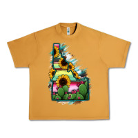Peanut Butter Idaho Map Sunflower Cactus Serape Urban Heavy Tee - RanaPortraitStore