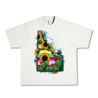 Pistachio Idaho Map Sunflower Cactus Serape Urban Heavy Tee - RanaPortraitStore