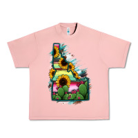 Idaho Map Sunflower Cactus Serape Urban Heavy Tee | Teevron