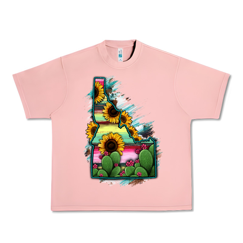 Idaho Map Sunflower Cactus Serape Urban Heavy Tee by RanaPortraitStore | Teevron