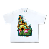 White Idaho Map Sunflower Cactus Serape Urban Heavy Tee - RanaPortraitStore