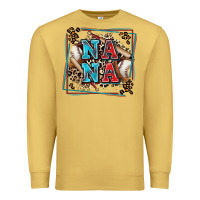Antique Gold baseball nana with leopard Premium Sweatshirt - Zillion Design Studio