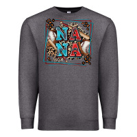 Charcoal Heather baseball nana with leopard Premium Sweatshirt - Zillion Design Studio