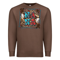 Chestnut baseball nana with leopard Premium Sweatshirt - Zillion Design Studio
