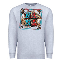 Heather Grey baseball nana with leopard Premium Sweatshirt - Zillion Design Studio