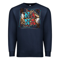 Navy baseball nana with leopard Premium Sweatshirt - Zillion Design Studio