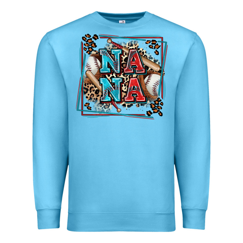 Baseball Nana With Leopard Premium Sweatshirt by Zillion Design Studio | Teevron
