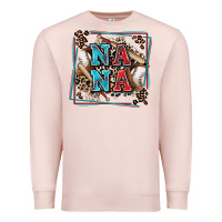 Pale Pink baseball nana with leopard Premium Sweatshirt - Zillion Design Studio