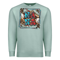 Seafoam baseball nana with leopard Premium Sweatshirt - Zillion Design Studio