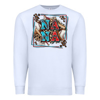White baseball nana with leopard Premium Sweatshirt - Zillion Design Studio