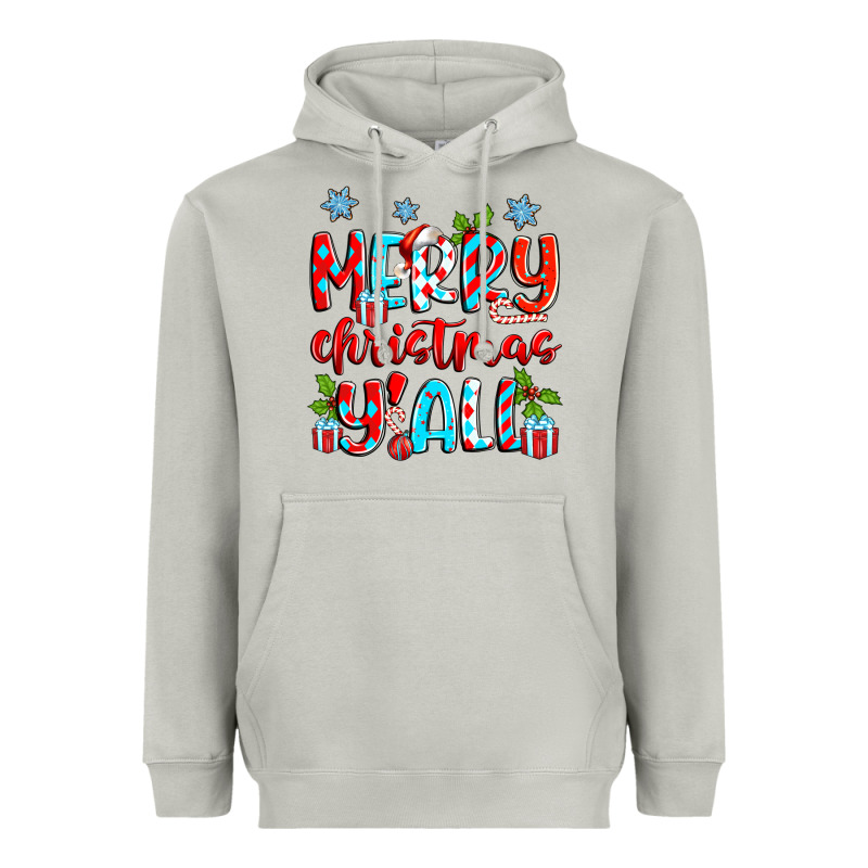 Merry Christmas Y'all Heavyweight Hoodie by Zillion Design Studio | Teevron