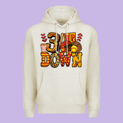 Three Up Three Down Softball Premium Hoodie Designed By Jasminsmagicworld