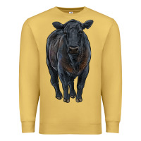 Antique Gold black angus cattle Premium Sweatshirt - RanaPortraitStore