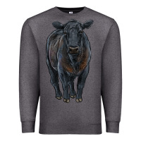 Charcoal Heather black angus cattle Premium Sweatshirt - RanaPortraitStore