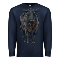 Navy black angus cattle Premium Sweatshirt - RanaPortraitStore