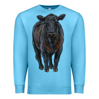 Ocean Blue black angus cattle Premium Sweatshirt - RanaPortraitStore
