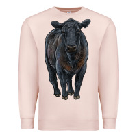Pale Pink black angus cattle Premium Sweatshirt - RanaPortraitStore
