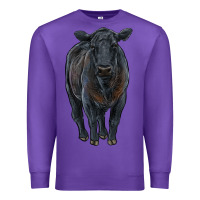 Purple black angus cattle Premium Sweatshirt - RanaPortraitStore