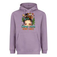 Lavender messy bun camp hair dont care Heavyweight Hoodie - texasbilliewilder
