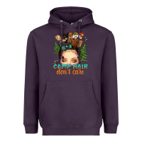 Plum messy bun camp hair dont care Heavyweight Hoodie - texasbilliewilder