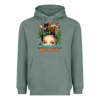 Sage messy bun camp hair dont care Heavyweight Hoodie - texasbilliewilder