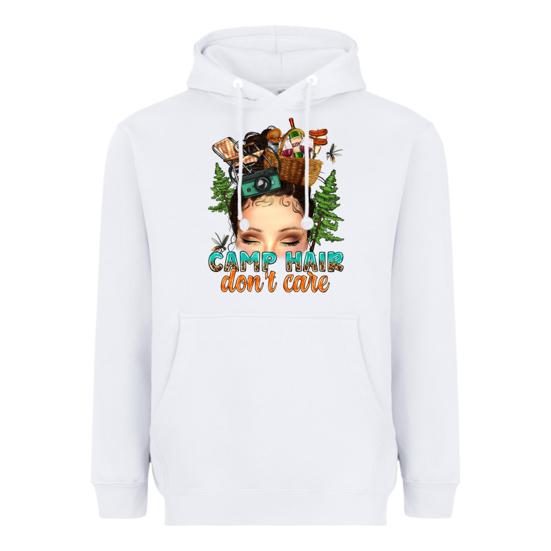 Messy Bun Camp Hair Dont Care Heavyweight Hoodie by texasbilliewilder | Teevron