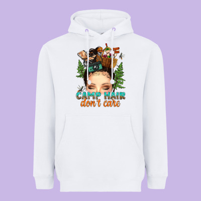 Messy Bun Camp Hair Dont Care Heavyweight Hoodie Designed By Texasbilliewilder