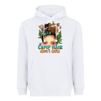 White messy bun camp hair dont care Heavyweight Hoodie - texasbilliewilder