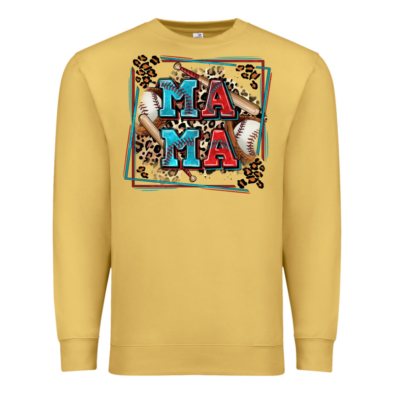 Baseball Mama With Leopard Premium Sweatshirt by Zillion Design Studio | Teevron