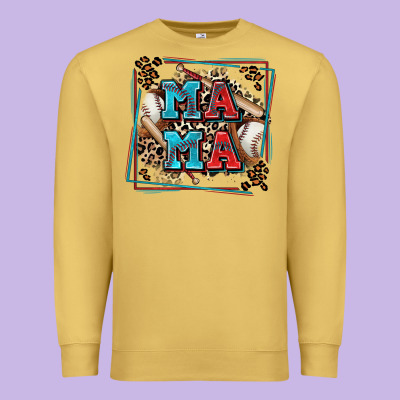 Baseball Mama With Leopard Premium Sweatshirt Designed By Zillion Design Studio