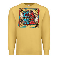 Antique Gold baseball mama with leopard Premium Sweatshirt - Zillion Design Studio