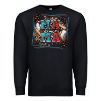 Black baseball mama with leopard Premium Sweatshirt - Zillion Design Studio