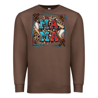 Chestnut baseball mama with leopard Premium Sweatshirt - Zillion Design Studio