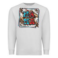 Dove Grey baseball mama with leopard Premium Sweatshirt - Zillion Design Studio