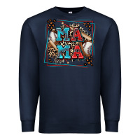 Navy baseball mama with leopard Premium Sweatshirt - Zillion Design Studio