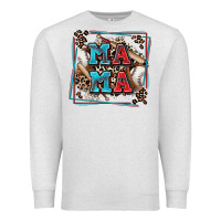 Oatmeal Heather baseball mama with leopard Premium Sweatshirt - Zillion Design Studio