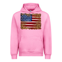 Fuchsia Pink american flag and leopard Urban Hoodie - Artiststas