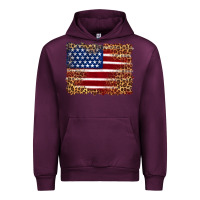 Mauve Wine american flag and leopard Urban Hoodie - Artiststas