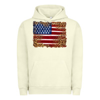 Pigment Pistachio american flag and leopard Urban Hoodie - Artiststas
