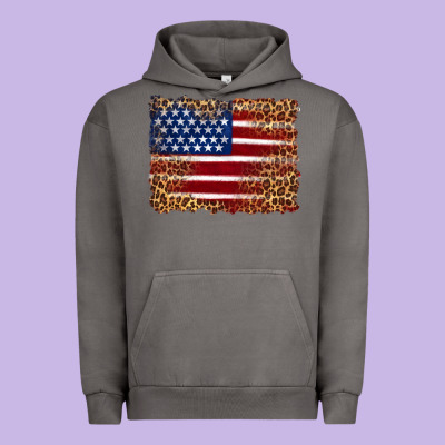 American Flag And Leopard Urban Hoodie Designed By Artiststas