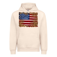 Sandshell american flag and leopard Urban Hoodie - Artiststas