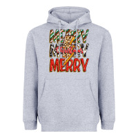 Heather Grey merry christmas lightning bolt Heavyweight Hoodie - Zillion Design Studio