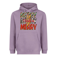 Lavender merry christmas lightning bolt Heavyweight Hoodie - Zillion Design Studio