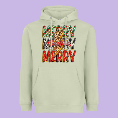 Heavyweight Hoodie merry christmas lightning bolt